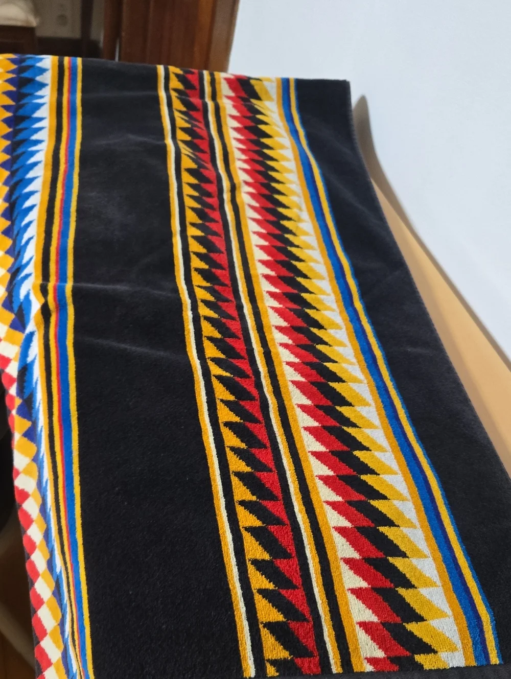 Pendleton Suwanee Oversize Red, Yellow & Blue Geometric Stripes Spa Towel